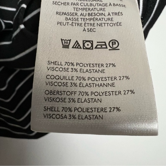 Anthropologie MAEVE Corset Peplum Black and White Striped Top Preppy M - Picture 13 of 13